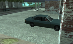 CJ pulling the Merit into his garage to plant the marijuana.