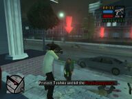 Toni Cipriani shooting a Forelli Family mobster to protect Toshiko Kasen.