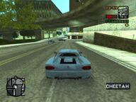 Toni Cipriani driving away from the crime scene back to his safehouse in Newport.