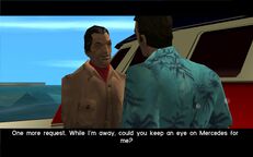 Juan Cortez asking Tommy Vercetti to look after his daughter Mercedes.