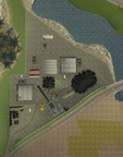 Aerial view of the junkyard.