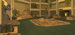 The Atrium statues at the lobby floor, as viewed to the south.