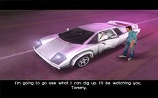 Lance Vance talking to Tommy Vercetti outside the Ocean View Hotel.
