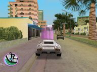 Tommy Vercetti and Lance Vance about to arrive at Ammu-Nation.