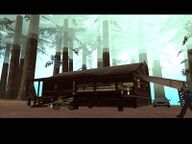 The cabin of the witness on Mount Chiliad at daytime.