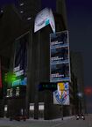 The thermometer in Bedford Point, left Flashback FM poster and below another sign that says "Half-Cocked".