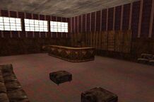 A room with a bar on the third floor.