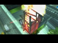 The Dolls House being blown up in GTA Liberty City Stories, due to the actions of Leone Family member Toni Cipriani.