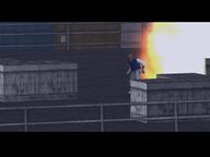8-Ball running away from the explosion on the freighter.
