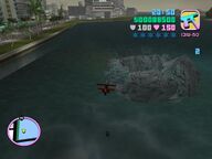 The RC Baron dropping another bomb on to the second Cuban boat.