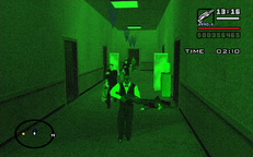 CJ leads the team along their escape route.