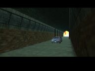 Toni Cipriani, inside the car, driving through the escape tunnel to avoid the explosion.