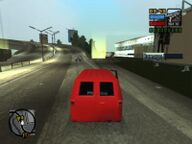Toni Cipriani about to drive the van into the Porter Tunnel from Shoreside Vale.