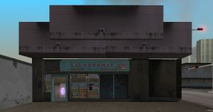 Exterior of the Brownstone Laundromat in GTA Vice City