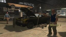 The Stallion seen in Bully. The vehicle in the background appears to be a Regina, but with a flat grille.