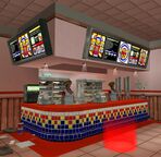 The till area of a Burger Shot store, GTA San Andreas.