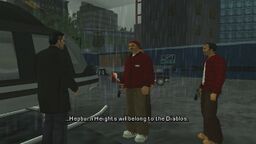 Massimo Torini promising to give Hepburn Heights to the Diablos when the Sicilian Mafia take control of Liberty City.