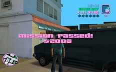 Mission passed screen.