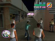 Tommy Vercetti killing Haitians at their drug factory.