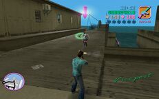 Tommy Vercetti killing a Forelli Family mobster at the Boatyard.