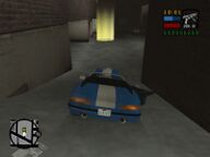 Toni Cipriani driving to a Yakuza safehouse in Belleville Park to confront Kazuki Kasen.