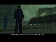 Kazuki Kasen confronting Toni Cipriani on the roof of his casino.