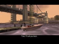Salvatore Leone telling Toni Cipriani he'll be phoning him soon before sailing away to kill the Mayor's assistant.