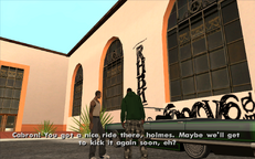 Cesar admires Carl's lowrider.