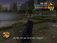 Claude, and Maria escaping the pursuing SWAT Teams.