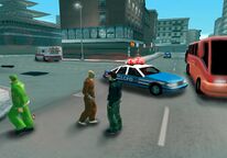 An early screenshot of the game, showing a more "cartoonish" style of art.