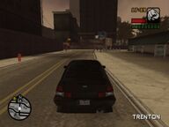 Toni Cipriani driving towards Chinatown.