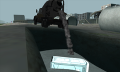 CJ buries the foreman in cement.