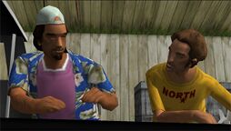 Dwaine (right) with Jethro (left) in Viceport, Vice City.