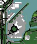The airport's layout and position as depicted on GTA San Andreas' in-game map.