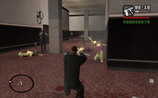 CJ reaching the Ballas lounge.