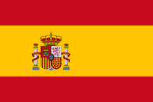 The flag of Spain, a country of Europe.