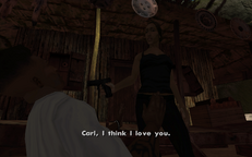 Catalina confesses her feelings of love to Carl Johnson.
