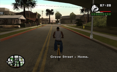 CJ returns to Grove Street for the first time in five years.