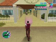 Tommy Vercetti about to enter the Vice Point store during Four Iron.
