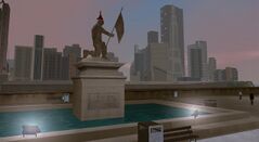 The Shoreside Memorial in the small square of FIA.