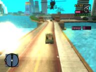Victor Vance driving the truck while avoiding missile attacks from a Hunter piloted by Jerry Martinez.