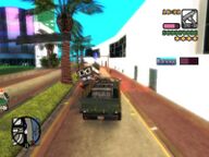 Victor Vance driving the truck full of drugs to their newly acquired hideout