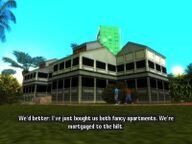 Lance Vance explaining that, due to his purchases, the he and Victor are both in debt.