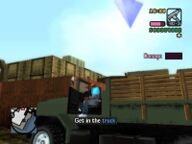 Victor Vance getting into one of the trucks.