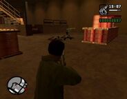 Carl killing the warehouse owner.
