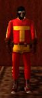 Toni wearing the hero garb, which is the reward for completing the Shoreside Vale set of missions