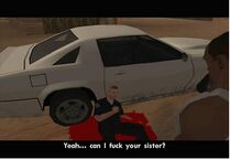 Eddie Pulaski making his last request to Carl Johnson, shortly before his death, during High Noon.