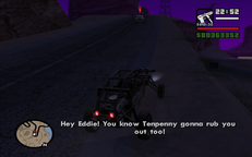 Carl Johnson chases Pulaski.