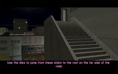 The player being shown how to access the Sharks compound.