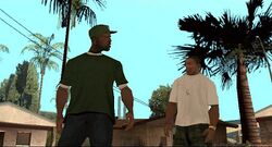 CJ takes Sweet back to Grove Street.